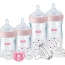 Set De Teteros Biberones Y Chupas Bebes Nuk Simply Natural Color Rosa