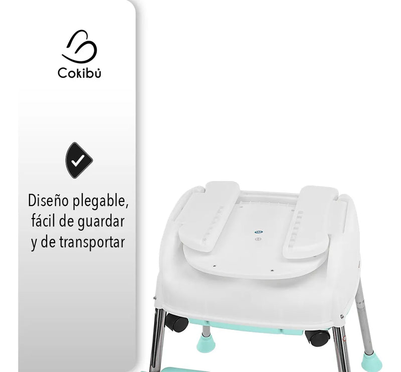Silla Cokibú Bebé Sbebe-1mt 3 Alturas Menta Liso Agua