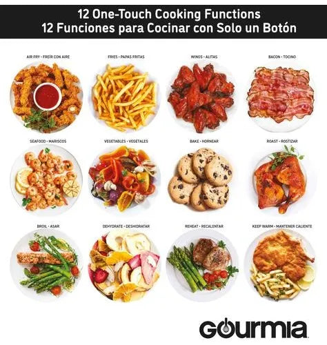 Olla Freidora De Aire Digital Gourmia 6.6 Lts Airfryer Negro