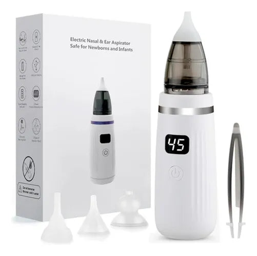 Aspirador Nasal Para Bebés Eléctrico Con Pantalla Digital Blanco