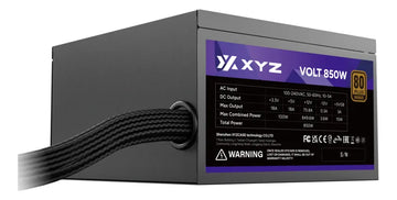 Fuente De Poder Certificada Xyz Volt 850w 80+ Bronce | Cables Reforzados | Low Noise | Proteccion Integrada | 80% De Eficiencia Energetica