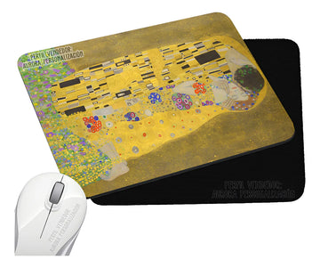 Pad Mouse Rectangular Pintura Arte El Beso Gustav Klimt Negro