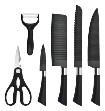 Juego De Cuchillos De Chef De Cocina De 6 Piezas Color Negro