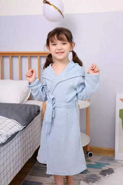 Bata De Algodon Organico Con Capucha Para Bebes
