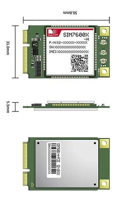 Sim7600sa-h Pcie Modulo Celular 4g Lte Cat4 Gprs Gsm Con Gps