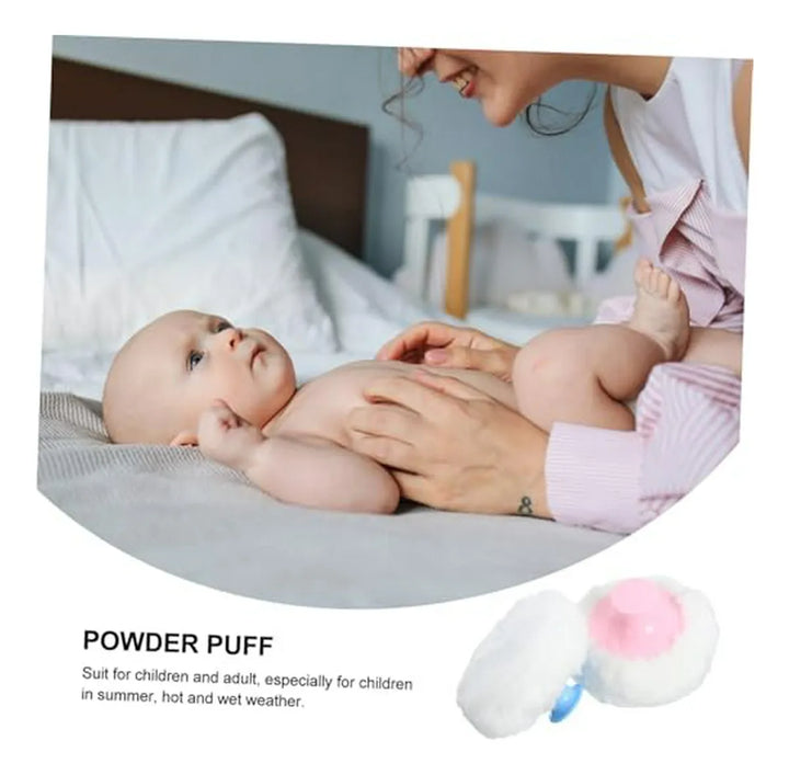 Kit De 4 Pufs De Maquillaje Y Talco Para Bebés Con Soporte D