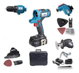 Taladro Inalambrico Intercambiables 5 Cabezas 2 Baterias 68v - Azul Petróleo