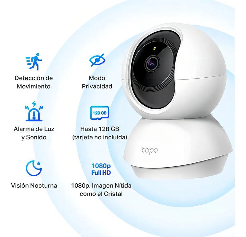 Cámara de seguridad TP-Link Tapo C200 V1 Tapo Smart con resolución 2MP visión nocturna incluida color blanco