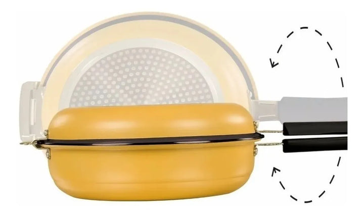 Sarten Doble Antiadherente Doubletta 4 En 1 Mostaza