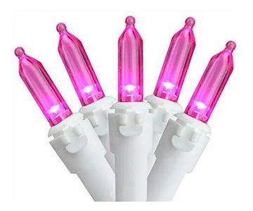Mini Luces Navideñas Led Northlight Pink De 50 Bombillas,