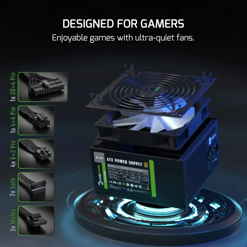 Fuente De Alimentación Para Pc Gamepower Gp-750 750w 80 Plus