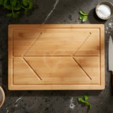 Tabla De Cortar Picar En Madera Bamboo Cocina 40x28 Cm Lisa Con Ranuras