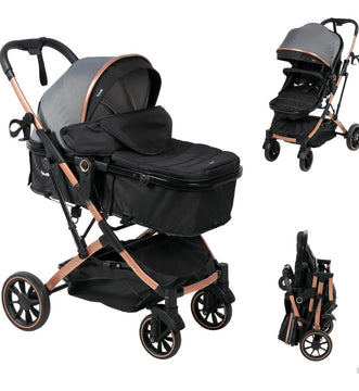 Coche Moises Compacto Ebaby Shiro Color Gris