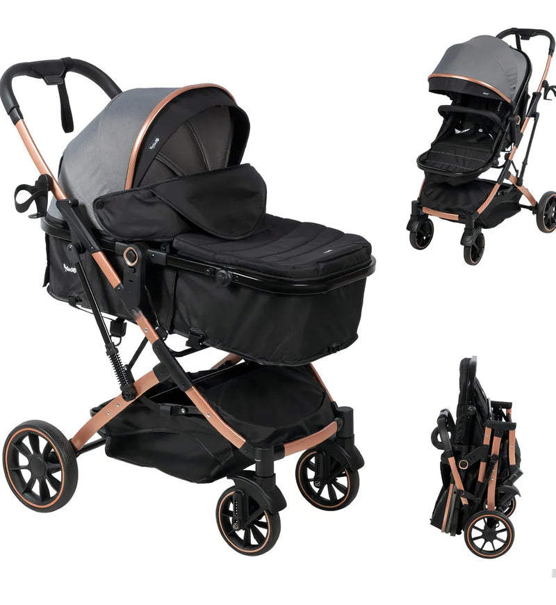 Coche Moises Compacto Ebaby Shiro Color Gris