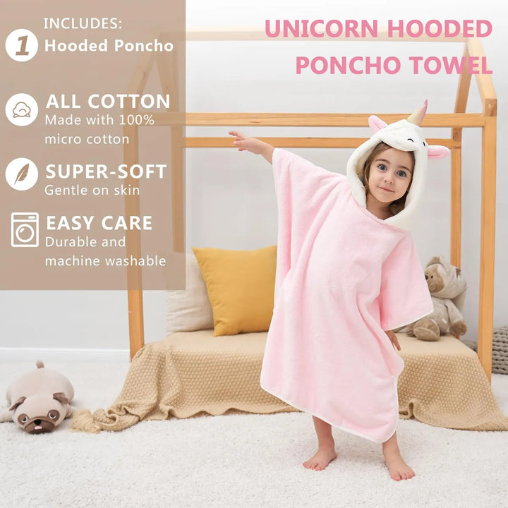 Pinnkku Toalla Con Capucha De Unicornio 3d, Toalla De Bano U