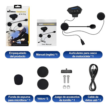 Auriculares Bluetooth 5.0 Cool Helmet Con Micrófono