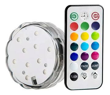 Luz 10 Led Rgb Sumergible Control Secuencial Eventos Supli