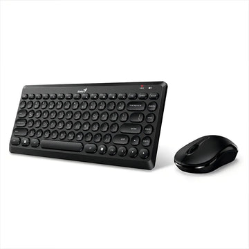 Combo Mini Teclado Y Mouse Portatil Inalambrico Q8000 Genius Color del teclado Negro