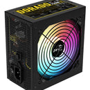 Fuente De Poder Gamer Aerocool Dorado 750w 80 Gold Argb Color Negro