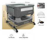 Cuna Gemelar 3 En 1, Ultra Flexible Y Segura
