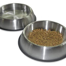 Comedero Plato Bebedero Perro Grande 21 Cmts Diametro, Acero Plateado