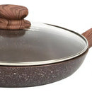 Sartén 24 Cm Bronce Free Home Antiadherente Tapa De Vidrio