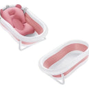 Bañera Plegable Para Bebé Con Termómetro, Cojín Y Desagüe Planet Home 70x44x19cm Rosa