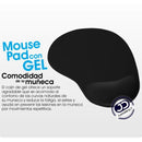Pad Mouse Ergonómico Con Apoyo En Gel Para La Muñeca - Negro