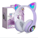 Diadema Bluetooth Con Diseñó De Orejitas Niña Extra Bass Color Violeta