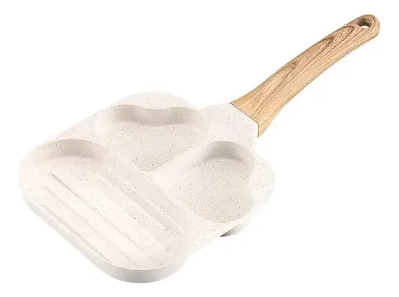 Sartén Para Huevos Fritos Forma De Corazón 3 Puestos Niños Beige