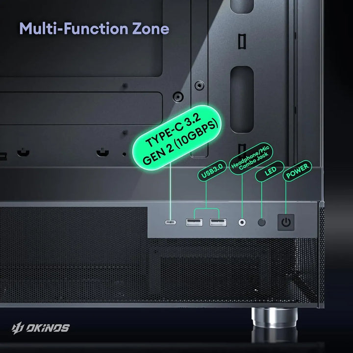 Caja Pc Aqua 3 Micro Atx Negra Argb Vidrio Templado