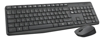 Combo Teclado Y Mouse Logitech Mk235 Inalámbrico Negro Negro Pizarra