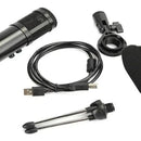Micrófono Condensador Usb Con Trípode Negro