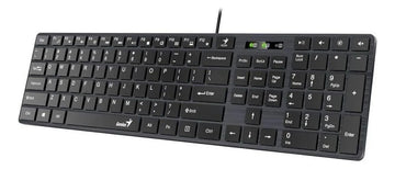 Teclado Genius SlimStar QWERTY Membrana español color negro con luz no
