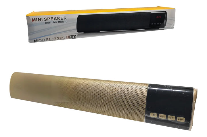 Parlante Speaker B28S portátil con bluetooth dorado