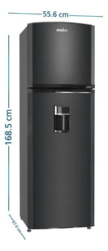 Nevera No Frost 267 Litros Brutos Mabe Rma267pycc Con Dispensador Color Negro Black Steel