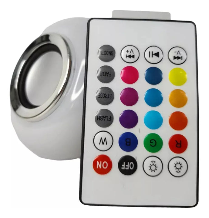 Foco Bombillo Luz Rgb Multicolor Música Parlante Altavoz Diseño