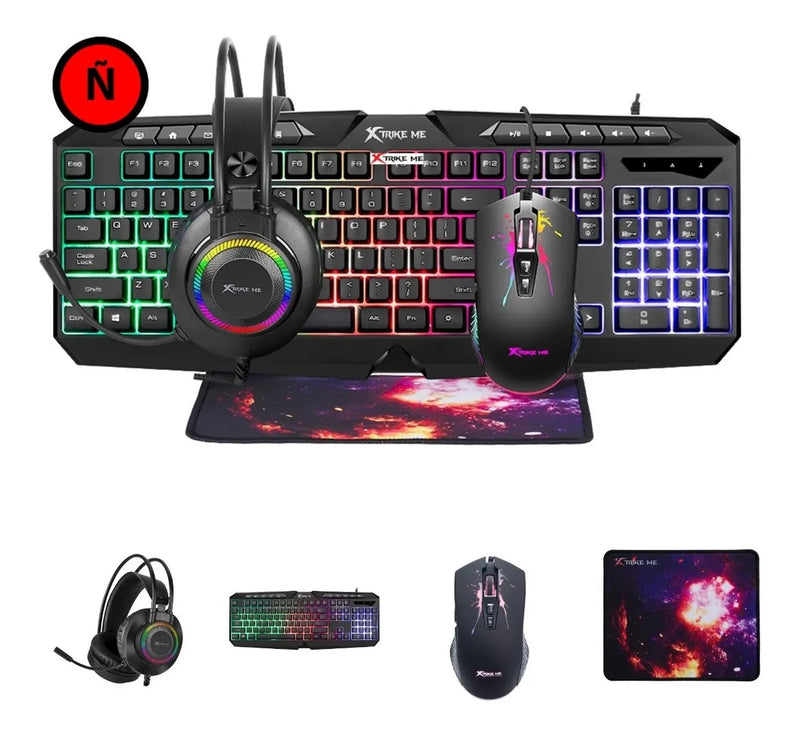 Xtr Ike Cmx-410 4 In 1 Gaming Combo Color del teclado Negro