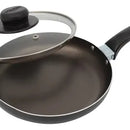Sarten 18cm Universal Aliada + Tapa Vidrio L39216 Color Negro