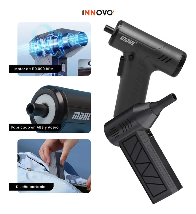 Destornillador Eléctrico 10 En 1 Con Mini Ventilador Portátil Innovo 4 Velocidades