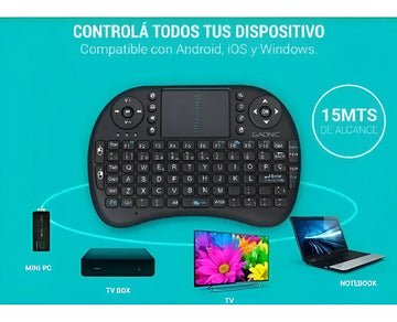Mini Teclado Inalámbrico Airmouse Android Smart Tv Iluminado Mouse Color Teclado Black