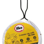 Colador De Tela Para Cafe Ilko 14 Cm Con Soporte Metalico Blanco