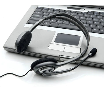 Auriculares Logitech Com Microfono Oficina H111 981-000612 Ajustable Gris