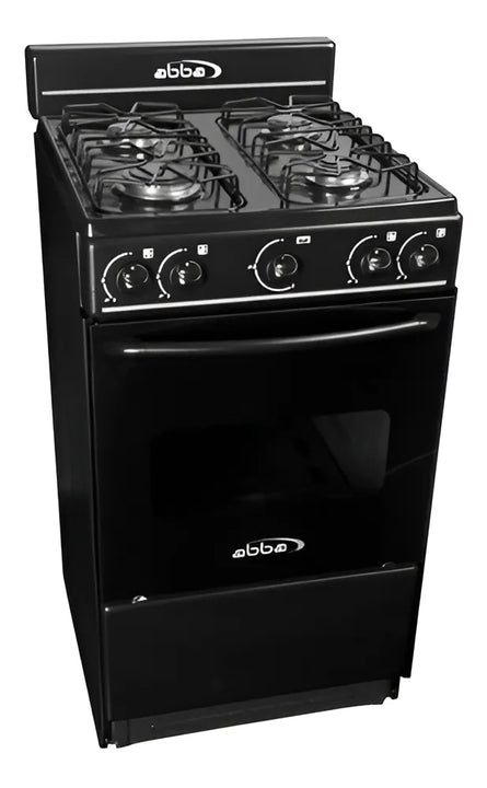 Estufa De Piso Con Horno Abba 4 Pts Gn Negro At 101-1n N