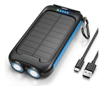 Cargador Solar, Cargador De Teléfono Portátil De 38800 Mah Azul Claro