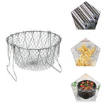Escurridor De Cocina Plegable Para Fritos Multiusos En Acero