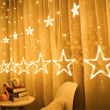 Instalación Navideña Cortina Decoración Luces Led Estrellas