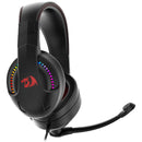 Auriculares Cronus Gamer con iluminación RGB y micrófono Redragon, color negro