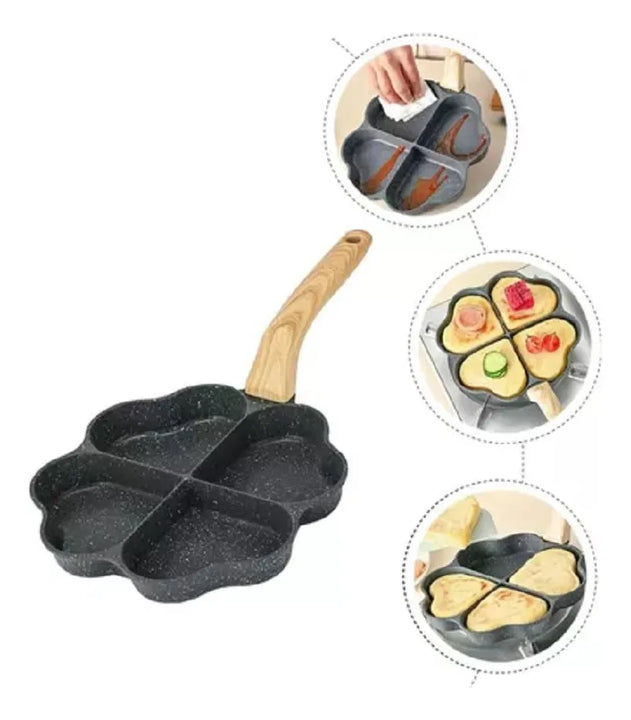 Sarten Corazon Multiuso Antiadherente 4 Puestos Negro