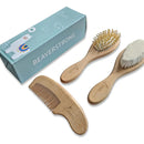 Set De Cepillo Y Peine De Pelo De Bebé De Madera Gentle Care